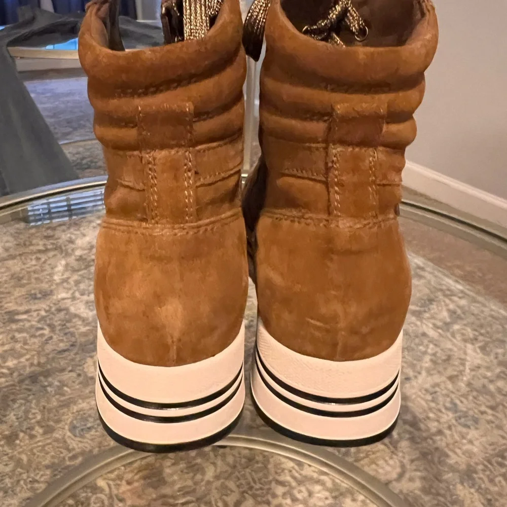 NeroGiardini Italy Suede Platform Wedge High Top Sneakers Size 37